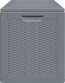 vidaXL szürke PP rattan kerti tárolóláda 180 L