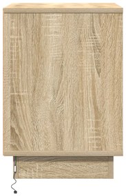 Éjjeli Szekrények LED Fényekkel 2 db Sonoma Tölgy 39x34.5x50 cm