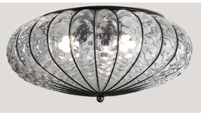 SIRU - Mennyezeti lámpa ACCADEMIA 3xE27/60W/230V átlátszó/fekete Velencei üveg