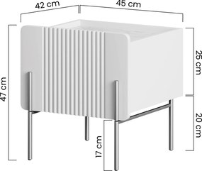Malmi éjjeliszekrény 45 cm fiókkal - kasmír / arany lábak