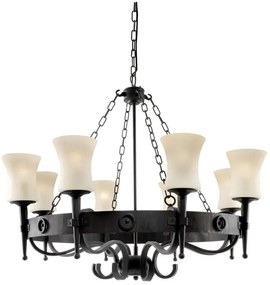 Searchlight 0818-8BK - CARTWHEEL láncos csillár 8xE27/60W/230V fekete