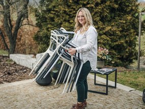 4 db KATO műanyag szék szett, terrakotta színben