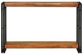 Konzolasztal polcokkal Barna 120 x 33 x 75 cm tömör akácfa