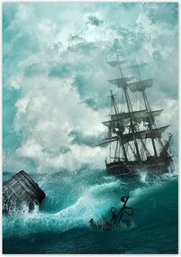 Poszterek 70x100 Vihar Tenger Hajó Tájkép
