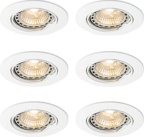 6 darabos modern, süllyesztett, dönthető, fehér spotlámpa szett GU10 50mm - Edu