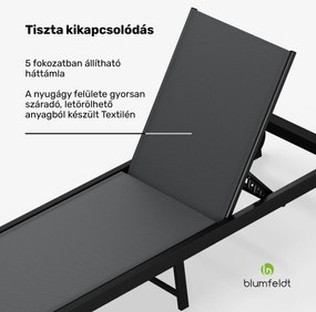 Blumfeldt Lucca Lounge nyugágy, terhelhetőség 120  kg, 5 fokozatú, vízlepergető