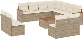 vidaXL 12 részes bézs polyrattan kerti ülőgarnitúra párnákkal