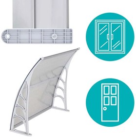 Műanyag előtető több méretben és színben-120x90 cm-fehér