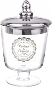 Üveg Tároló Edény Arany Színű Tetővel, Süteményes Tál, Cukorka És Élelmiszer Tárolására