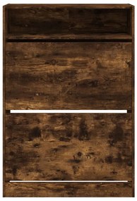 füstös tölgy cipőszekrény 2 kihajtható fiókkal 80x34x116 cm