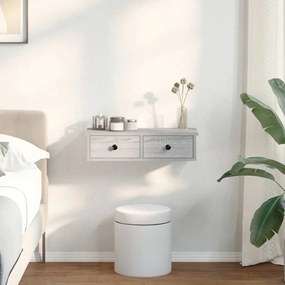 Falipolc fiókokkal szürke sonoma 60x25x15 cm műszaki fa