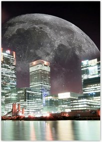 Poszterek A4 Pion Város éjszaka Hold