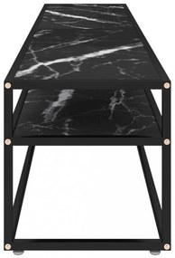 fekete márvány színű edzett üveg TV-szekrény 180 x 40 x 40,5 cm
