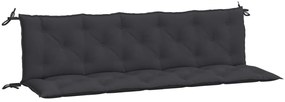 2 db fekete oxford szövet kerti padpárna 180 x 50 x 7 cm