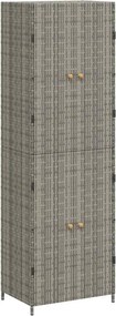 vidaXL szürke polyrattan kerti tárolószekrény 59 x 40 x 180 cm
