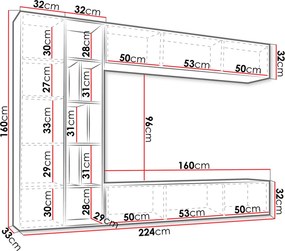 BLAFEL függő napali fal - cremona tölgy / kasmír