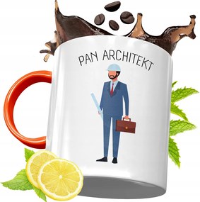 Narancssárga Bögre Építésznek Ajándék fényképes nyomtatással