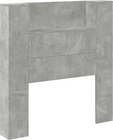 vidaXL Fejtámla polcokkal Beton Szürke 100 x 16,5 x 103,5 cm Faanyag
