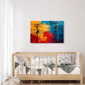 Kép - Absztrakt elektromos vezetékek (90x60 cm)