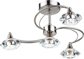 DAR LIGHTING LUT0446 LUTHER Kristály Mennyezeti Lámpa Szatén Króm G9 IP20