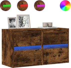 vidaXL 2 db füstös tölgy fali TV-szekrény LED-ekkel 41 x 31 x 45 cm