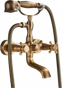 Kádtöltő Csaptelep Falra szerelhető Forgatható Fülhallgató Tömlő Retro Arany