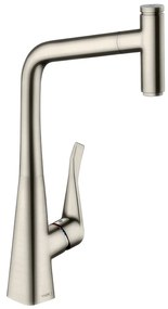 Hansgrohe Metris Select M71, konyhai csaptelep 320 kihúzható kifolyóval, 1 jet, rozsdamentes acél megjelenés, HAN-14884800