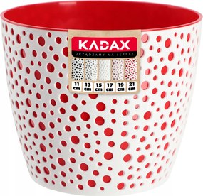 Virágtartó Fedő Kerek Virágágyás Műanyag 13cm Piros