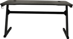 Gamer asztal/számítógépasztal, fekete/piros, MACKENZIE 140cm