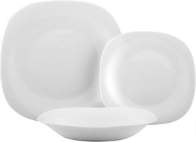 Ebédlő tányér szett szerviz szett fehér szögletes Parma 6/18