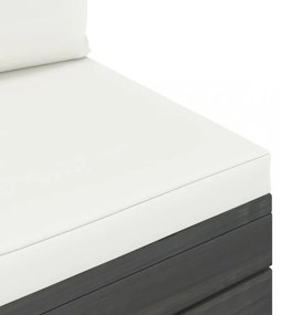 vidaXL 2 részes tömör fenyőfa kerti raklap-bútorgarnitúra párnákkal
