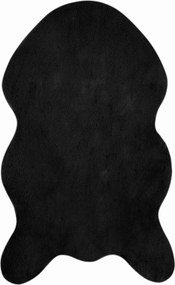 vidaXL Csúszásgátló Műnyúl Szőnyeg Olite Fekete 50 x 80 cm Poliészter