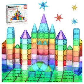 PicassoTiles mágneses építőjáték 101 darab,alapvető építőelemek