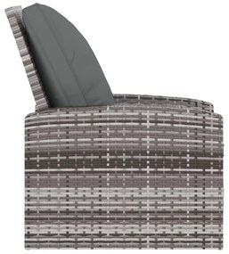 szürke polyrattan dönthető kerti szék párnával
