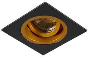 6 darabos süllyesztett spotlámpa készlet fekete arany színnel, 9,3 cm, forgatható és dönthető - Chuck