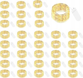 Led Lámpa Vezetékes 2 Méter 20 Led Elemes Mikro Lámpa Fehér Meleg