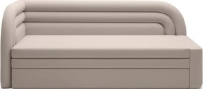 Bézs bársony kinyitható-tárolóhelyes kanapé bal oldali 223 cm Fabillo – ELTAP