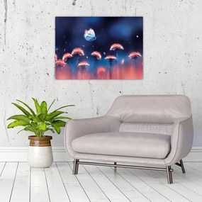 Pitypang képe kék pillangóval (70x50 cm)