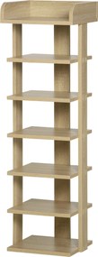 HOMCOM Bejárati Fa Cipőtartó, 6-Színes Cipőtartó Felső Polccal, 32x30x104cm, Tölgy | Aosom