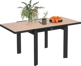 Outsunny Kihúzható Alumínium Kerti Asztal 80/160x80 cm Időjárásálló Erkély Asztal Csúszásmentes Büfé Asztal Kemping Asztal 6 Fő Részére Terasz Asztal