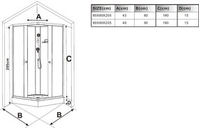 Stuxi Genova 90x90 cm szögletes két tolóajtós fehér hátfalas zuhanykabin 5 mm üveggel zuhanytálcával és csapteleppel