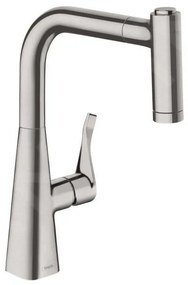 Hansgrohe M71, mosogató csaptelep M7116-H220 kihúzható spray-vel, sBOX, rozsdamentes megjelenés, HAN-73800800