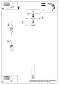Sollux SL.1686 - Csillár zsinóron LAMI 1xGU10/10W/230V fehér