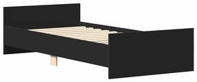 fekete szerelt fa ágykeret 100 x 200 cm