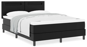 Boxspring Ágy Matracokkal Fekete Színben, 140x190 cm Műbőr