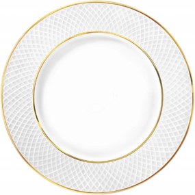 Ebédlő tányér Fehér lapos Arany Rant 25,5cm porcelán Wilmax