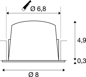 SLV 1003830 NUMINOS DL S Fürdőszobai Beépíthető Lámpa Fehér LED IP44