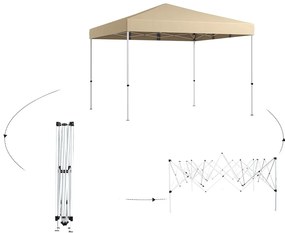 Pavilon hátfallal, zsebekkel 3x3x2,8 m, bézs