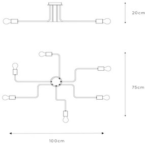 Lucide 21112/06/30 - Felületre szerelhető csillár LESTER 6xE27/40W/230V fekete