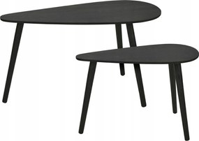 2x Dohányzóasztal Kiegészítő Hálószoba Nappali Asztal Szett Ovális 80cm